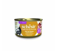 Schesir, Tonnetto con Manzo in Brodo, Alimento Umido Completo per Gatti, in Lattina, Con Vitamine Aggiunte, 100% Naturale, 6 x 85g