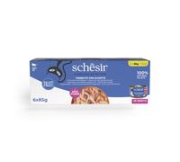 Schesir Complete Nutrition Filetti in brodo 6 x 85 g - Tonnetto con pesce azzurro