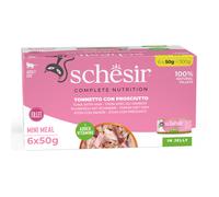 Schesir Complete Nutrition Filetti in gelatina 6 x 50 g - Tonnetto con prosciutto