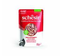 Schesir Complete Nutrition Filetti in gelatina 6 x 85 g in buste - Tonnetto con gamberetti