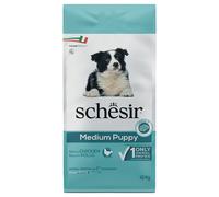 Schesir, Cibo Secco per Cani Cuccioli di Media Taglia al Gusto Pollo, in Crocchette - Formato Sacco da 12Kg