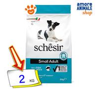 Schesir Dog Small Adult Mantenimento Pesce Cibo Secco Cani 2 Kg