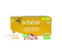 Schesir Confezione Multipla di Cibo Umido - 6 x 50 g - Tonnetto con Pollo