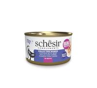 Schesir, Filetti di Pollo con Manzo in Acqua di Cottura, Cibo Umido Complementare per Gatti, Ricetta Originale, 100% Naturale, 12 lattine da 70g