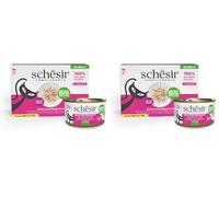 Schesir, Filetti di Pollo con Prosciutto in Gelatina, Cibo Umido Complementare per Gatti, Ricetta Originale, 100% Naturale, 6 lattine da 70g (Confezione da 2)
