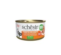 Schesir, Filetti di Tonno con Carote in Gelatina, Cibo Umido Complementare per Gatti, Ricetta Originale, 100% Naturale, 12 lattine da 70g