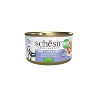 Schesir, Filetti di Tonno con Cernia in Gelatina, Cibo Umido Complementare per Gatti, Ricetta Originale, 100% Naturale, 12 lattine da 70g
