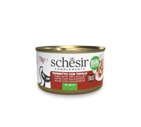 Schesir, Filetti di Tonno con Triglia in Gelatina, Cibo Umido Complementare per Gatti, Ricetta Originale, 100% Naturale, 12 lattine da 70g