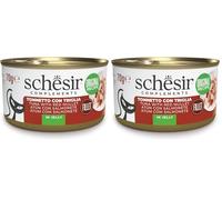 Schesir, Filetti di Tonno con Triglia in Gelatina, Cibo Umido Complementare per Gatti, Ricetta Originale, 100% Naturale, 12 lattine da 70g (Confezione da 2)