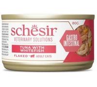 Schesir Gatto Veterinary Solution GastroIntestinal Fiocchi al Tonnetto e Pesce Bianco 80g