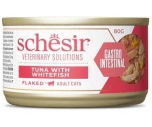 Schesir Gatto Veterinary Solution GastroIntestinal Fiocchi al Tonnetto e Pesce Bianco 80g