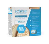 SCHESIR GATTO VETERINARY SOLUTIONS WEIGHT CONTROL FILETTI POLLO CON TILAPIA 8X80GR (lattina) - MULTIPACK