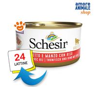 Schesir Cat al Naturale 85 gr: Tonno, Filetti di Manzo e Riso