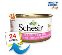 Schesir Cat al Naturale 85 gr: Tonno, Filetti di Pollo e Riso