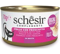 Schesir Nature Cat Lattina Multipack 12x70G POLLO CON PROSCIUTTO