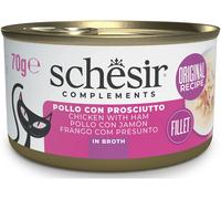 SCHESIR Nature Cat Lattina Multipack 12x70G TONNETTO CON PROSCIUTTO
