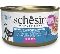 Schesir Nature Cat Lattina Multipack 12x70G TONNO CON PESCE AZZURRO
