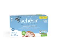 Schesir Ocean, Cibo Umido per Gatti Adulti al Gusto Tonnetto con Spigola - Totale 2.4Kg (48 Lattine Da 50g)
