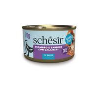 Schesir Sardine Filetti in salsa Cat Adult Grain Free 70 gr - Sgombro e sardine con calamari - Confezione da 12 pezzi - 1° ORDINE? scegli lo sconto BZR5 / BZR20 + 200 punti fedeltà
