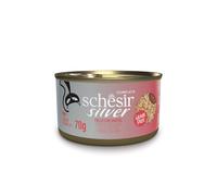 Schesir Silver, Pollo con Anatra in Mousse e Filetti, Alimento Umido Completo per Gatti Anziani, Grain Free, Supporta il Sistema Immunitario, Fonte di Idratazione, 12 x 70g