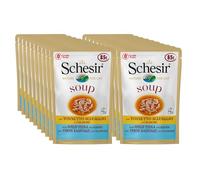 Schesir Soup, Cibo Umido per Gatti Adulti al Gusto Tonnetto Selvaggio e Calamari, Filetti in Salsa - Totale 1,7Kg (20 Buste da 85G)