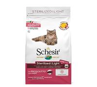 Schesir Sterilized & Light, Alimento Secco per Gatti Adulti Sterilizzati, con Prosciutto, Basso Contenuto di Grassi, Vitamine Aggiunte, Senza Conservanti e Coloranti, 1,5 kg