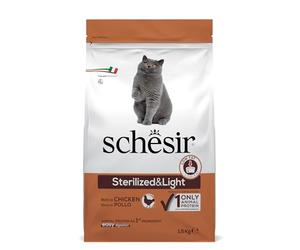 Schesir Sterilizzato e leggero Cibo Secco per Gatti Adulti Crocchette, 1,5 kg