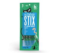 Schesir Stix, Snack Monodose al Tonno, in Crema, Supplemento per Gatti, Fonte di Idratazione, Gran Free, 12 x 15 g