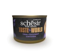 Schesir Taste The World, Gusto Pollo Thai Coconut, Cibo Umido Completo per cani (lattine 8 da 150g)