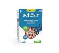 Schesir, Tonnetto con Pesce Azzurro in Gelatina, Alimento Umido Completo per Gatti, in Busta, Con Vitamine Aggiunte, 100% Naturale, 6 x 85g