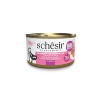 Schesir, Tonnetto con Prosciutto in Brodo, Alimento Umido Complementare per Gatti, in Lattina, Ingredienti 100% Naturali, Cruelty Free, 12 x 70g
