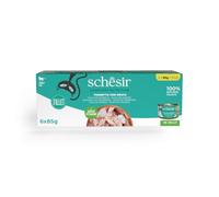 Schesir, Tonno con Orata in Gelatina, Cibo Umido Completo per Gatti, Con Vitamine Aggiunte, 100% Naturale, 6 lattine da 85g