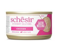 Schesir Veterinary Solutions Gastro Intestinal, Mousse al Pollo, Alimento Umido Dietetico per Gatti Adulti, Supporto Digestione e Convalescenza, 8 x 80 g