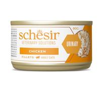 Schesir Veterinary Solutions Urinary, Filetti al Pollo, Alimento Umido Dietetico per Gatti Adulti, Supporto Vie Urinarie e Dissoluzione Calcoli di Struvite, 8 x 80g