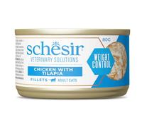 SCHESIR GATTO VETERINARY SOLUTIONS WEIGHT CONTROL FILETTI POLLO CON TILAPIA 8X80GR (lattina) - MULTIPACK