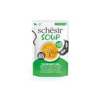 Schesir, Zuppa con Filetti di Pollo con Carote e Zucca, in busta, Cibo Umido Complementare per Gatti, Ricetta Originale, 100% Naturale, Cruelty Free, 12 x 40g