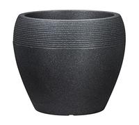 Scheurich Lineo, fioriera in plastica, granito nero, diametro 40 cm, altezza 32,7 cm, 28 l vol.
