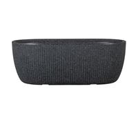 Scheurich Linetto - Fioriera ovale, rotonda, colore nero pietra, realizzata in plastica riciclata, per uso esterno