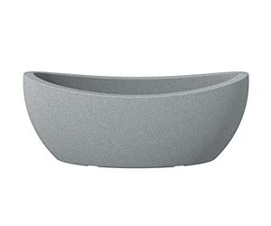 Scheurich Wave Globe Jardiniere 58 - Vaso per piante ovale, colore: grigio stony grey, realizzato con plastica riciclata, 10 anni di garanzia, per esterni