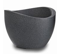 Scheurich - Wave Globe, Vaso effetto granito, colore: Grigio scuro (Schwarz-Granit), Ø 50 cm, altezza: 37 cm
