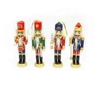Schiaccianoci di Natale 12,5cm in legno confezione 4 pz Wisdom
