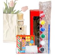 Schiaccianoci di Natale non finito | 18 cm Decorazione festiva in legno - Statuetta decorativa da tavolo | Per adulti insegnanti d'arte decoratori legame familiare regali di festa progetti scolastici