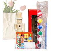 Schiaccianoci incompiuto - Decorazione stagionale in legno natalizio da 17,8 cm, figura da scrivania per bambini adulti appassionati di artigianato, insegnanti d'arte, decorazioni per la casa, legame