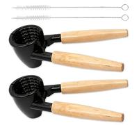 Schiaccianoci multifunzione e 2 spazzole per la pulizia, Schiaccianoci robusto in alluminio e manico in legno, Schiaccianoci, Schiaccianocciole, per noci, nocciole