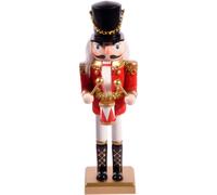 Ciao- Schiaccianoci Natale Soldatino con tamburo (24cm) in legno e tessuto, rosso/nero