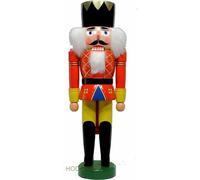 Schiaccianoci Re 40cm Nuovo Legno Figura Erzgebirge Statuina di Natale