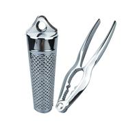 Schiaccianoci robusti in acciaio antiruggine con impugnatura | Robusto set grattugia per schiaccianoci per un uso efficiente in cucina, design moderno, facile da pulire,