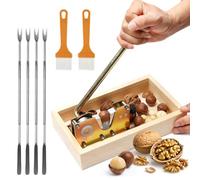 Schiaccianoci Schiaccianoci e schiaccianocciole con funzione leva, regolabile in altezza per noci, nocciole, mandorle, noci pecan, marone, con 3 forchette e spazzole