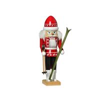 Schiaccianoci Sciatori Rosso 29 CM Nuovo Figura IN Legno Erzgebirge