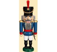 Schiaccianoci Ussaro Blu Hxbxt = 28x11x7cm Nuovo Natale Seiffen Nutcracker Noci